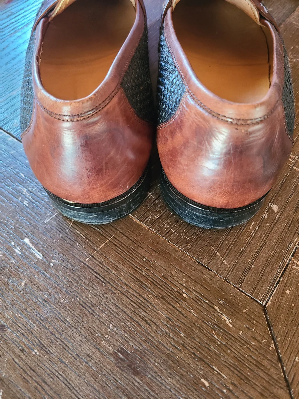 Johnston & Murphy Cellini Made in Italy Woven Leather Tassel Kiltie Loafers 10M